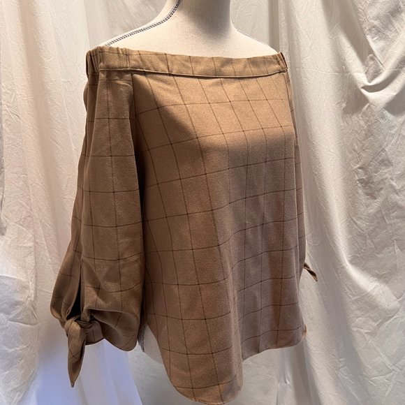 Sugar + Lips brown plaid blouse - Picture 2 of 11